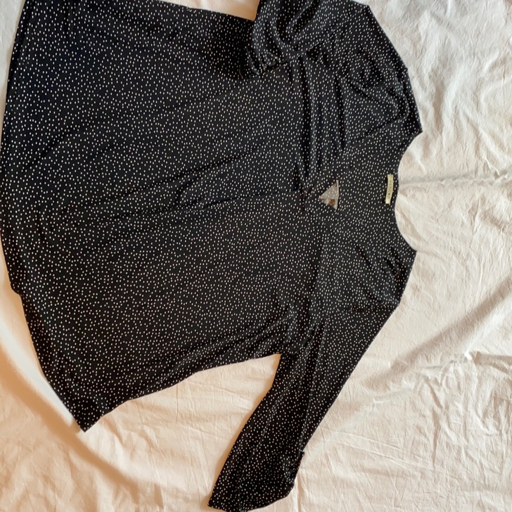 Black top with white polka dots